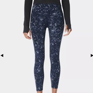NWOT Sweaty Betty Women's Power 7/8 Workout Leggings Blue Ebony Print Size 6